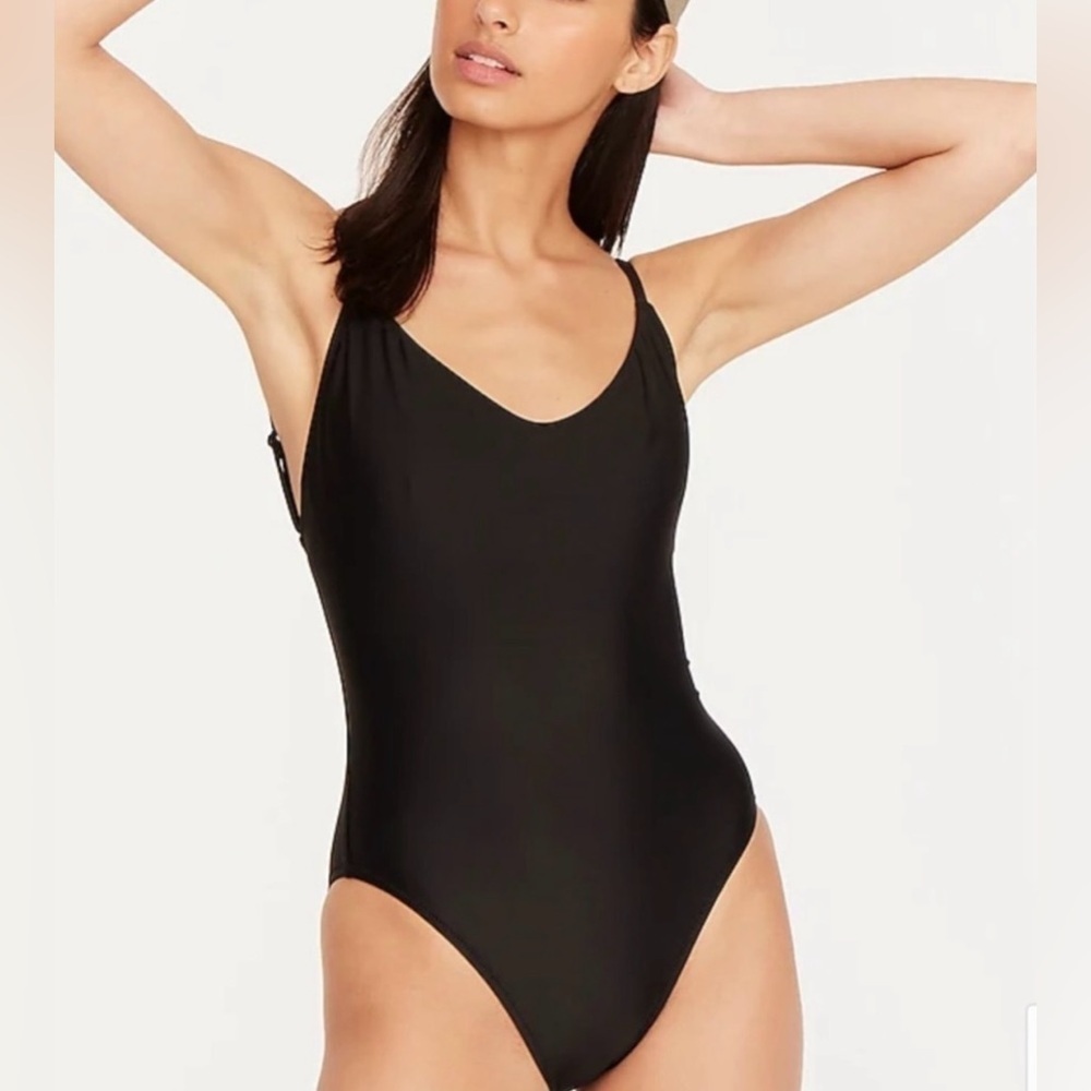 J Crew One Piece Swimsuit Size 22 Navy Scoop Neck Classic Minimalist NWT